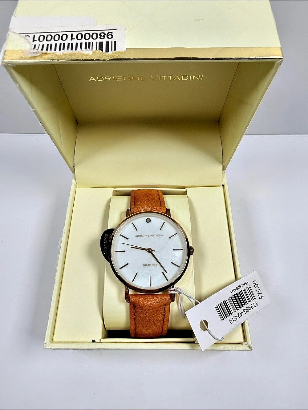 Adrienne Vittadini Diamond Watch Brown Gold NWT
